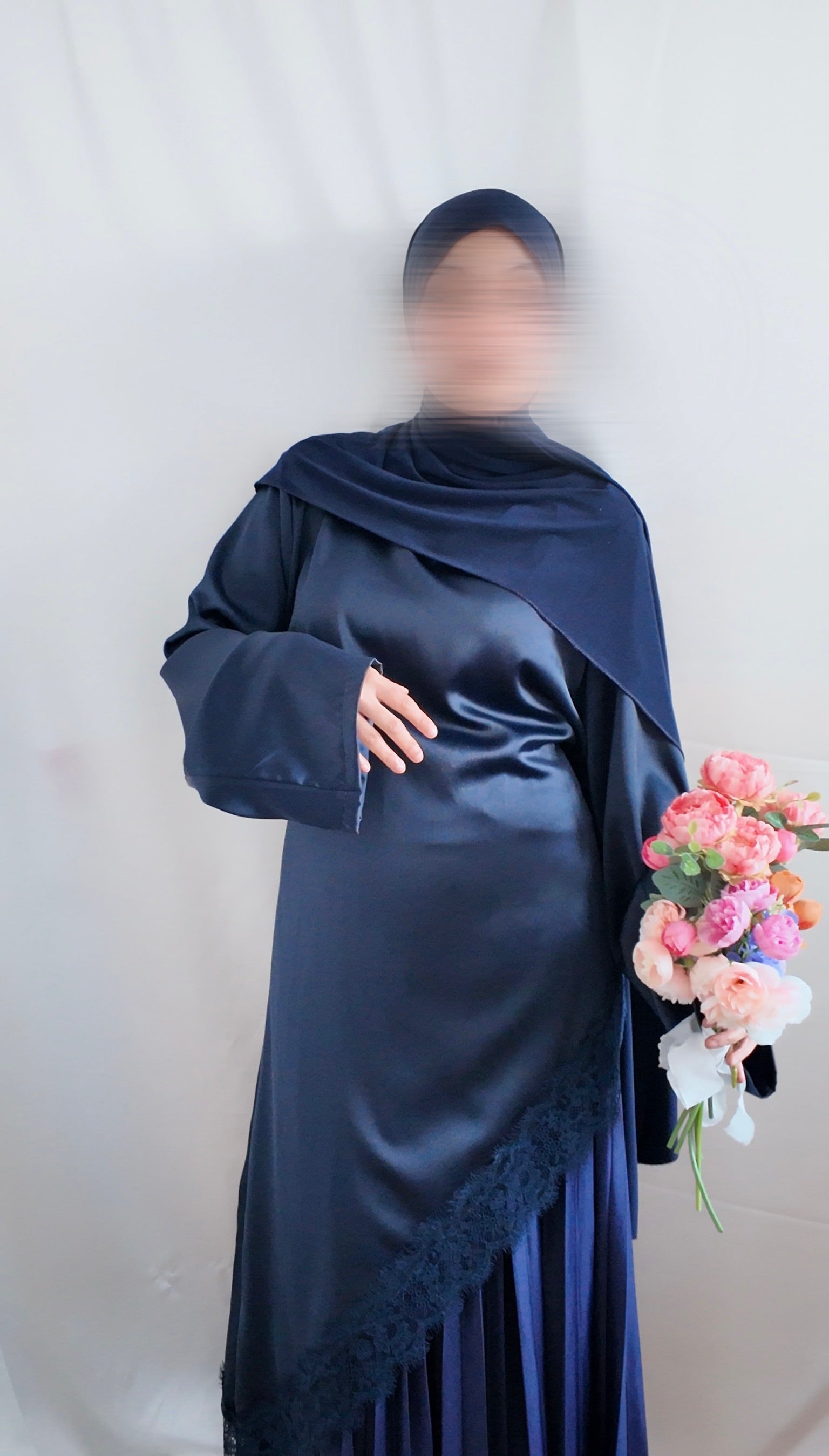 Satin Tunika mit Spitze