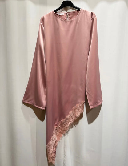 Satin Tunika mit Spitze