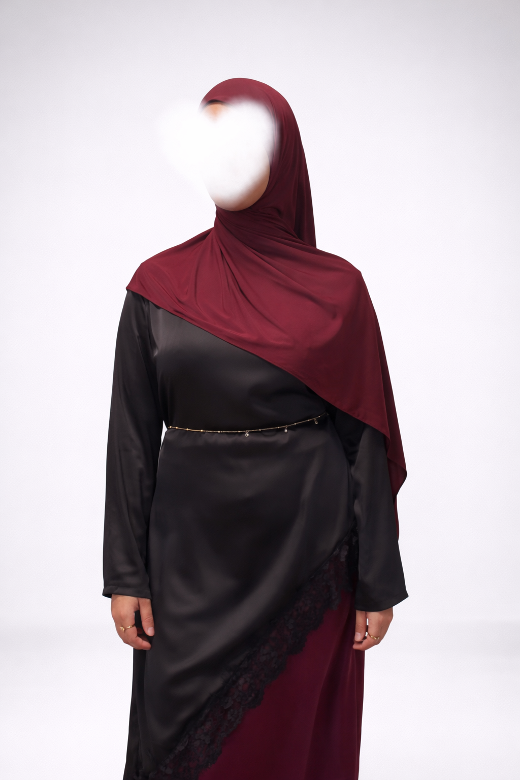 Satin Tunika mit Spitze