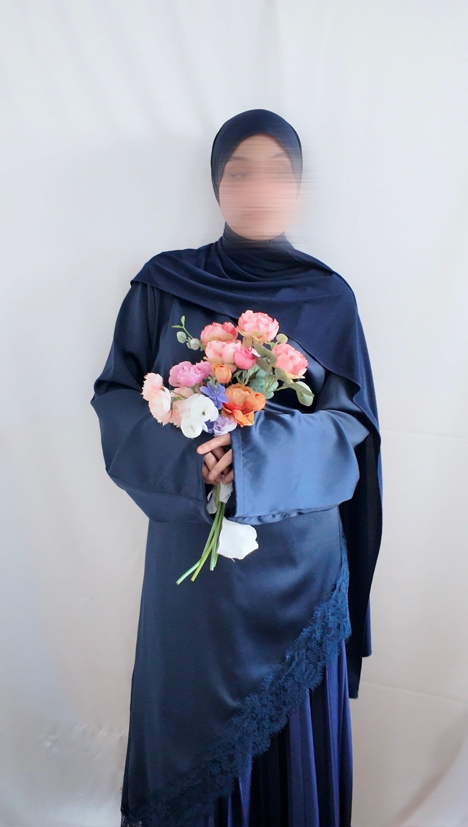 Satin Tunika mit Spitze
