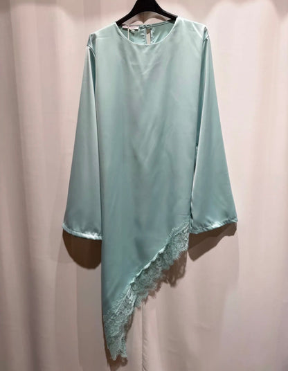 Satin Tunika mit Spitze