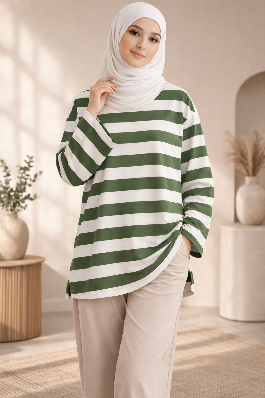 Gestreiftes Basic Shirt