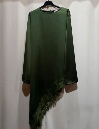 Satin Tunika mit Spitze