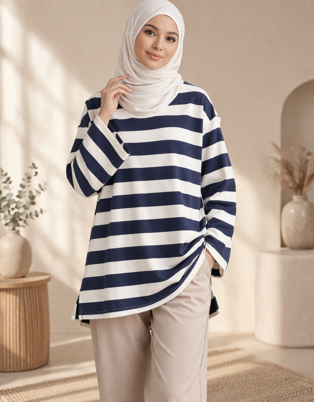 Gestreiftes Basic Shirt