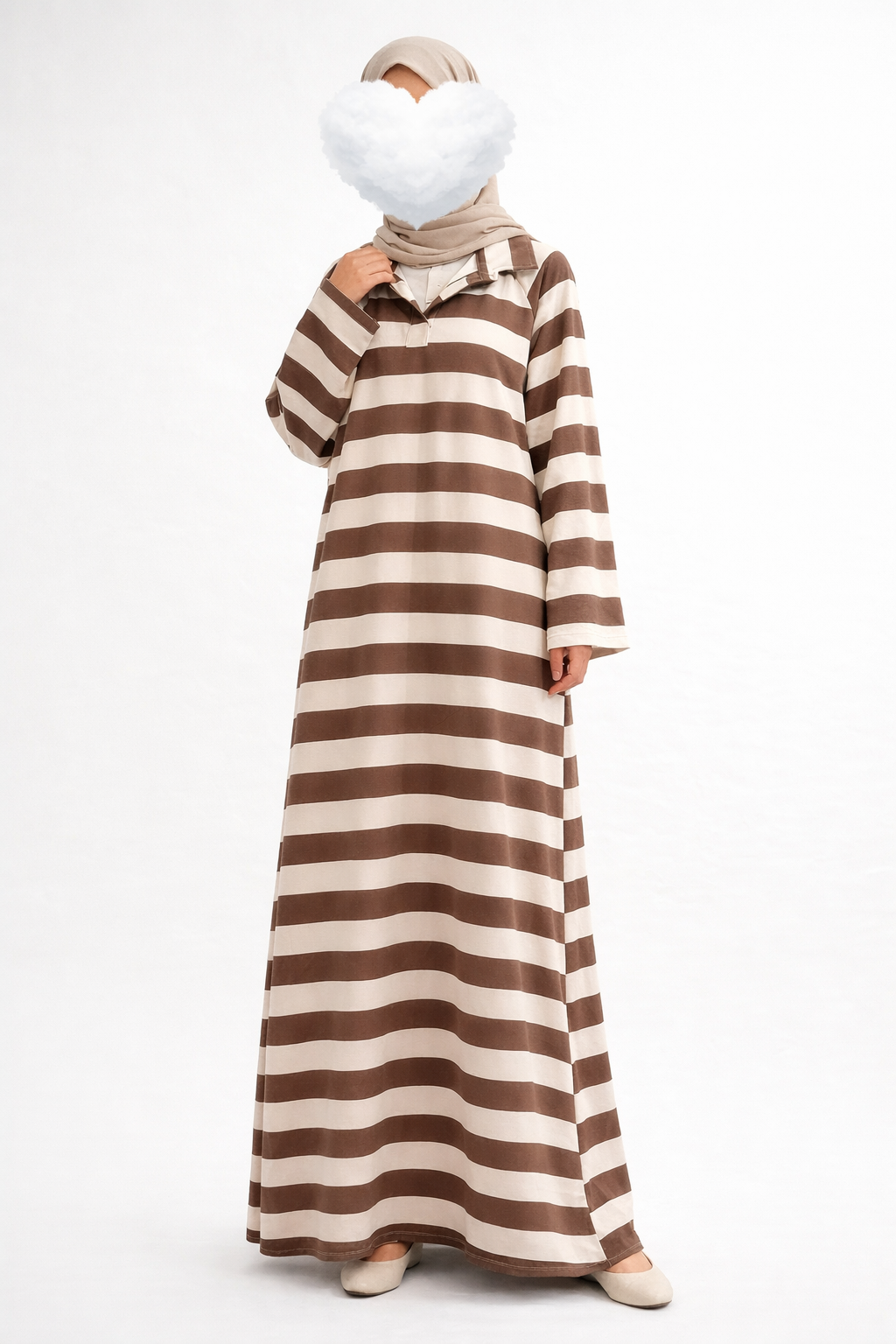 Basic Abaya gestreift