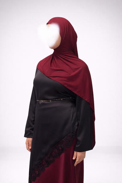 Satin Tunika mit Spitze